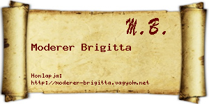 Moderer Brigitta névjegykártya